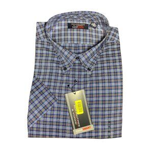 RoundTree & Yorke Blue Plaid Button‑Up Long‑Sleeve Shirt – Size XL